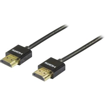 DELTACO HDMI cable, HDMI High Speed with Ethernet, 2m, black (HDMI-1092)