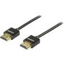 DELTACO HDMI cable, HDMI High Speed with Ethernet, 2m, black