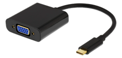DELTACO USB C til VGA Adapter, Sort
