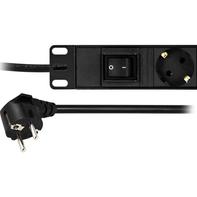Deltaco GT-8531 - Strømfordelerenhet (kan monteres i rack) - AC 250 V - inngang: CEE 7/7 - utgangskontakter: 8 - 1U - 19" - svart