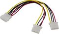 DELTACO 4-PIN internal power (female) - 4-PIN internal power (male) Power splitter