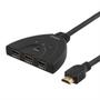 DELTACO HDMI Pigtail Switch, automatiskt/manuell HDMI-switch, tre  till en, sv