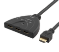 DELTACO HDMI-Switch pigtail, 3 ingångar till 1 utgång, stödjer 4K i 60Hz, Ultr