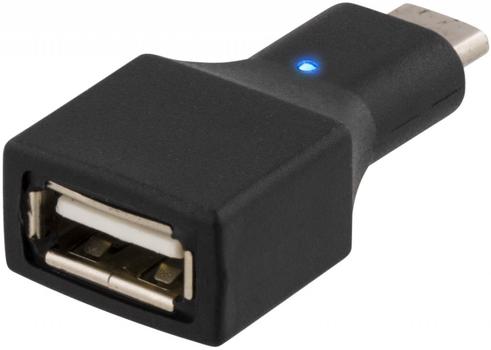 DELTACO USB 2.0 adapter, Type C - Type A F, black (USBC-1200)