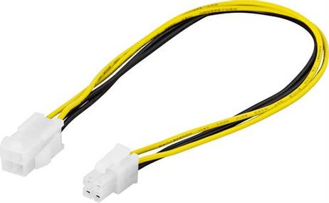 Deltaco Strømforlengelseskabel - 4-pin ATX12V (hann) til 4-pin ATX12V (hunn) - 30 cm (SSI-43)