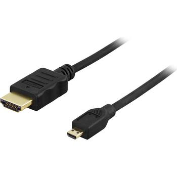 DELTACO HDMI 1.4 cable, HDMI Type A male - HDMI Micro male, gold plated, 3m (HDMI-1033)
