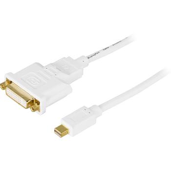 DELTACO Mini DisplayPort for DVI-I cable, 1m, white (DP-DVI100)