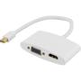 DELTACO mini DisplayPort to HDMI and VGA adapter, 0.25m, white
