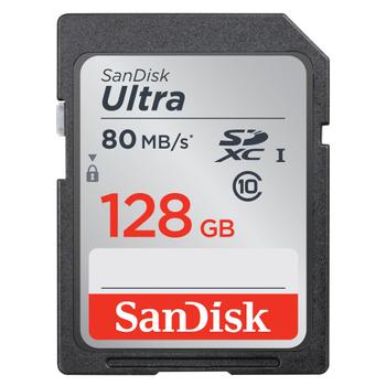 SANDISK Ultra SDXC 128GB 80MB/s Class 10 UHS-I (NON)(REUR) (SDSDUNC-128G-GN6IN)