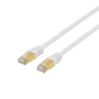 DELTACO S / FTP Cat7 patch cable with RJ45, 0.3m, 600MHz, LSZH, white