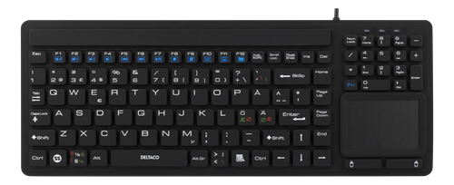 DELTACO Keyboard with touchpad, IP68, 104 keys, black (TB-502)