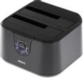 DELTACO USB 3.0 docking station with cloning, 2x2.5 / 3.5 "SATA, black