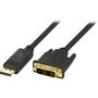 DELTACO DisplayPort for DVI-D Single Link monitor cable, 20-pin male - 2m