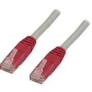 DELTACO UTP Cat.6 patch cable, cross-connected 1m, red/grey