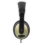 DELTACO Closed headphone with volume control, 3.5mm plug, 2.5m, black / gold