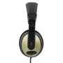 DELTACO Closed headphone with volume control, 3.5mm plug, 2.5m, black / gold