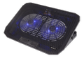 DELTACO laptop cooler for 15.6" lapotop, 2x120mm fans, blue LED, black