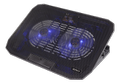 DELTACO laptop cooler for 15.6" lapotop, 2x120mm fans, blue LED, black