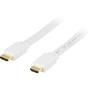 DELTACO flat HDMI cable, HDMI High Speed with Ethernet, 1m, white
