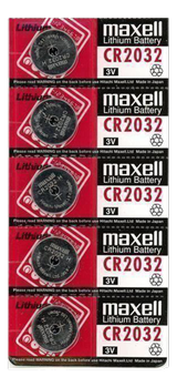MAXELL coin cell battery, lithium, 3V, CR2032, 5 pieces (18586300)