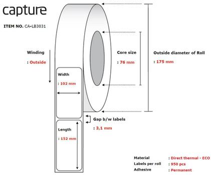 CAPTURE Label 102 x 152, Core 76, (CA-LB3031)