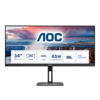 AOC V5 U34V5C/BK computer monitor 86.4 cm (34&quot;) 3440 x 1440 pixels Black (U34V5C/BK)