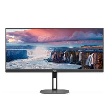AOC Value-line U34V5C/BK - V5 series - LED-monitor - 34" (34" zichtbaar) - 3440 x 1440 WQHD @ 100 Hz - VA - 300 cd/m˛ - 4000:1 - 4 ms - HDMI, DisplayPort,  USB-C - luidsprekers - matzwart (U34V5C/BK)