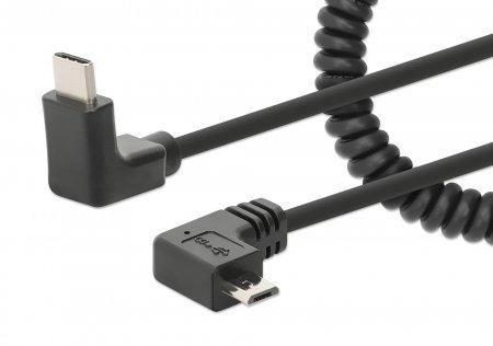 MANHATTAN MH USB Type-C Male to Type Micro-B Male, 1 m Tangle-Resistan (356244)