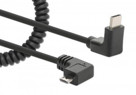 MANHATTAN MH USB Type-C Male to Type Micro-B Male, 1 m Tangle-Resistan (356244)
