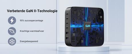 Ugreen 200W GaN hurtiglader PPS 4x USB-C, 2x USB-A, Power Delivery 3.0, Qualcomm Quick Charge 4+ (40914)