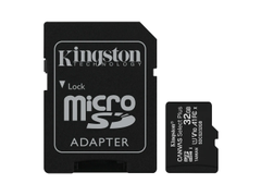 KINGSTON Canvas Select Plus - Flash memory card (microSDHC to SD adapter included) - 32 GB - A1 / Video Class V10 / UHS Class 1 / Class10 - microSDHC UHS-I (SDCS2/32GB)