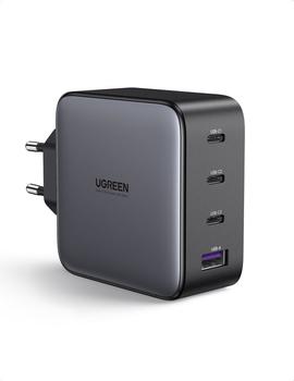 Ugreen 100W GaN hurtiglader PPS 3x USB-C, 1x USB-A, Power Delivery 3.0, Qualcomm Quick Charge 4+ (40747)