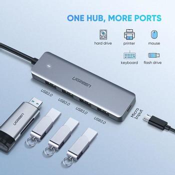 UGREEN 4-in-1 USB C Hub USB hub - USB 3.2 - 4 ports - Sølv (70336)