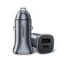 UGREEN USB-C PD+USB-A QC 24W Fast Car Charger Gray