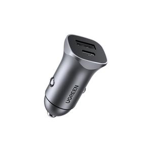 UGREEN USB-C PD+USB-A QC 24W Fast Car Charger Gray (30780)