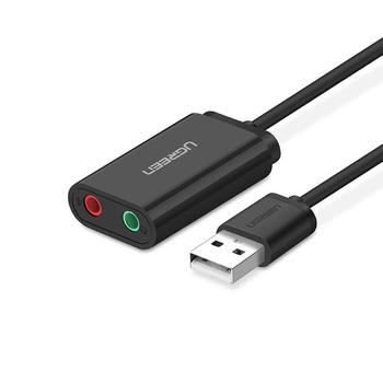 UGREEN USB-A To 3.5mm External Stereo Sound Adapter Black 15cm (30724)