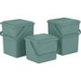 Rotho Bio affaldsspand,  Rotho, 20x22, 5x18cm,  5 l, mørkegrøn,  plast, med lufttæt låg, plasthank til kildesortering