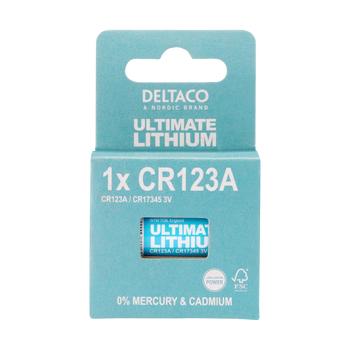 Deltaco Ultimate Lithium, 3V, CR123A, 1-pk (ULT-CR123A-1P)