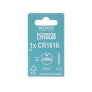 DELTACO Ultimate Lithium battery, 3V, CR1616 button cell, 1-pack