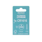 DELTACO Ultimate Lithium, 3V, CR1616 button cell, 1-pk