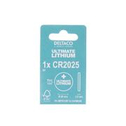 DELTACO Ultimate Lithium battery, 3V, CR2025 button cell, 1-pack