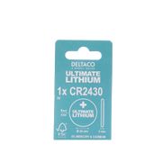 DELTACO Ultimate Lithium battery, 3V, CR2430 button cell, 1-pack