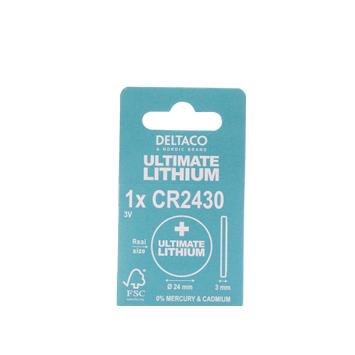 Deltaco Ultimate Lithium, 3V, CR2430 button cell, 1-pk (ULT-CR2430-1P)