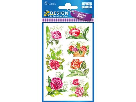 Z-Design Etikett AVERY dekor blomster roser (3) (54115*10)