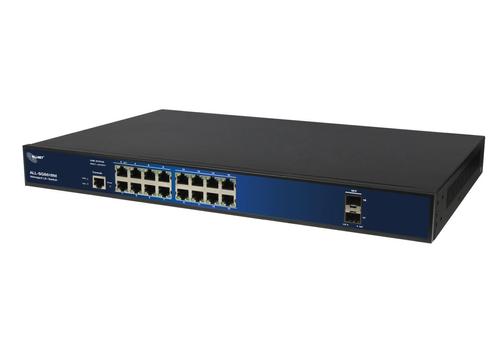 ALLNET Switch full managed 16 Port Gigabit / 16x LAN / 2x SFP / Lüfterlos / 19 / ALL-SG8618M (ALL-SG8618M)