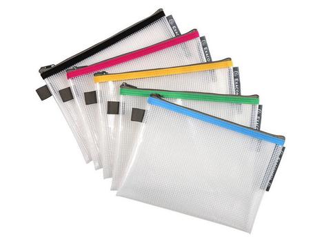 EXACOMPTA Oppbevaringslomme plast glidelås A5 ass (34140E*10)