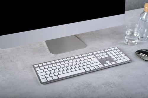 CHERRY KW 9100 Slim for MAC Wireless Keyboard, Silver/ White (JK-9110PN-1)