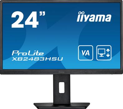 IIYAMA XB2483HSU-B5 24inch VA FHD Business 250cd/m2 4ms 15cm Height Adj. Stand Pivot HDMI DP USB-HUB Speakers (XB2483HSU-B5)