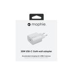 MOPHIE WALL ADAPTER USB C 30W GAN WHITE EU CHAR (409908422)