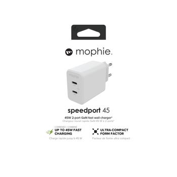 MOPHIE WALL ADAPTER DUAL USB-C PD 45W GAN WHITE ACCS (409909299)